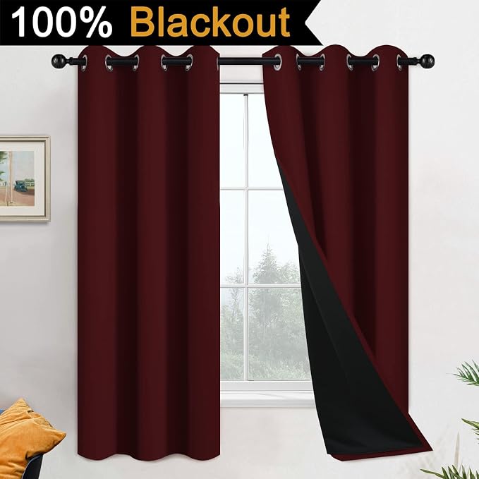 Yakamok 63 Inch Length 100% Blackout Curtains - Image 2