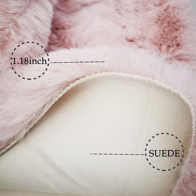 Ghouse Ultra Soft Faux Rabbit Fur Rug, Machine Washable Area Rugs - Image 3