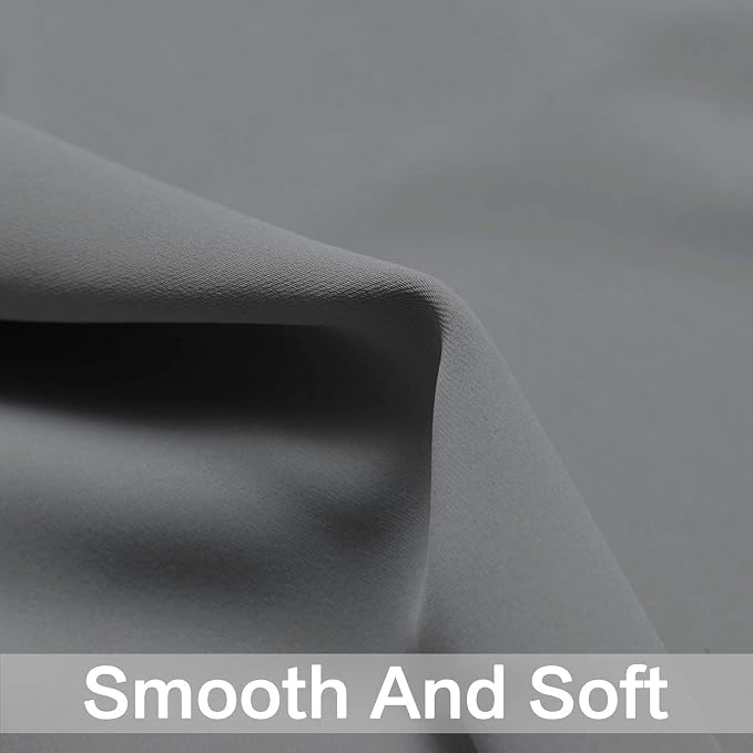 Yakamok 63 Inch Length Grey Blackout Curtains - Image 4