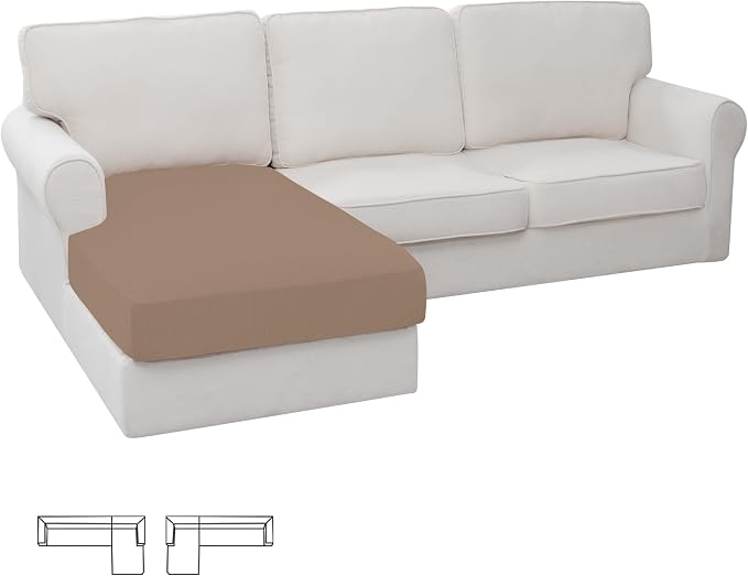 Easy-Going Stretch Sectional Couch Covers 1 Piece Chaise Lounge Slipcover L by Easy-Going
