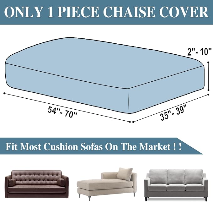 Couch Cushion Cover Chaise Lounge Cover Washable Separate Seat Chaise Couch - Image 6