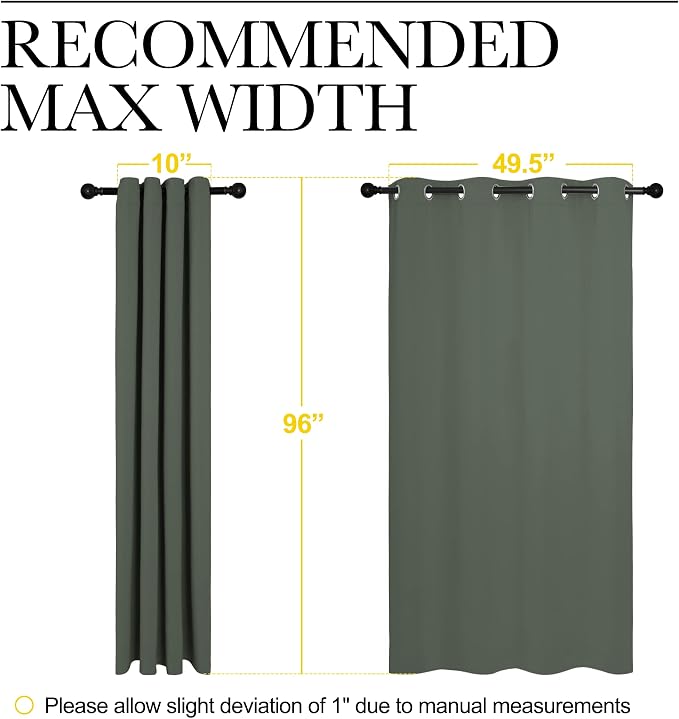 NICETOWN Dark Mallard Blackout Draperies Curtains - Image 7