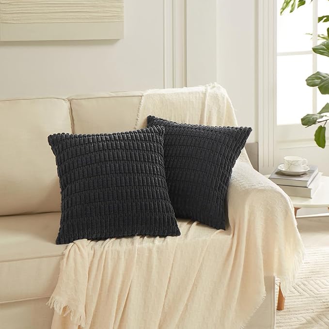Fancy Homi 4 Packs Boho Black Decorative Throw Pillow Covers 24x24 Inch - Image 6