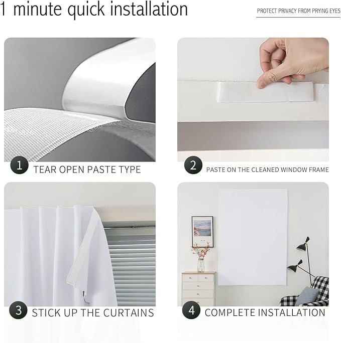 self Adhesive Curtains Portable Blackout Curtain Simple and Easy to Install - Image 4