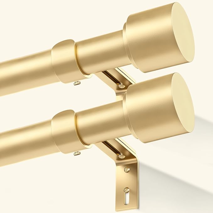 GEEBOBO 2 Pack Gold Curtain Rods by GEEBOBO