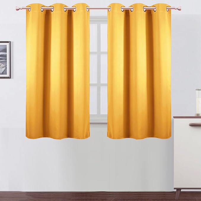 LEMOMO Yellow Blackout Curtains 42 x 54 Inch Length Set of 2 Panels Grommet by Lemomo