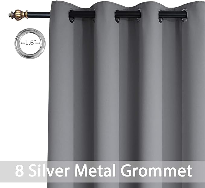 Yakamok Gray Blackout Curtain Panels 96 inches - Image 2