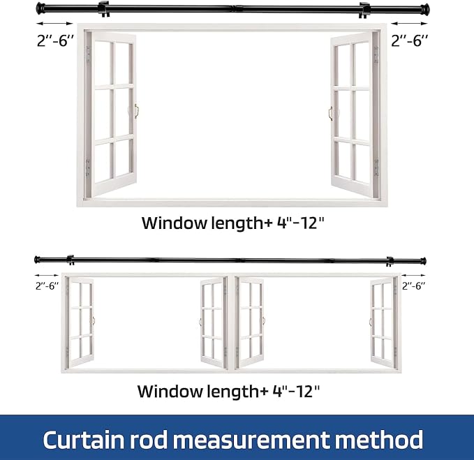Curtain Rods 2 Pack 5/8 inch Black Curtain Rods - Image 6