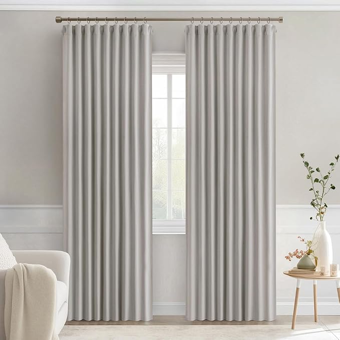 MIULEE Stone Back Tab Blackout Curtains 90 Inches Long 2 Panels Set - Image 8