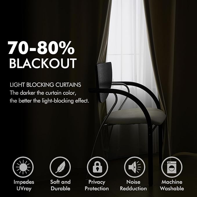 MIULEE Velvet Curtains Taupe Elegant Grommet Thermal Insulated Soundproof Room - Image 4