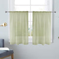 SpaceDresser Basic Rod Pocket Sheer Voile Window Curtain Panels Sage Green 1 by SpaceDresser