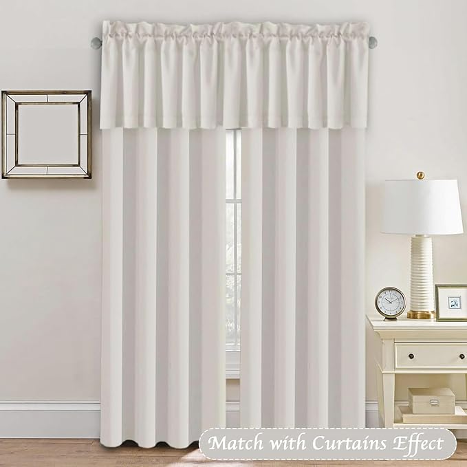 H.VERSAILTEX Blackout Kitchen Curtain Valances, Short Window Valance Curtains - Image 3