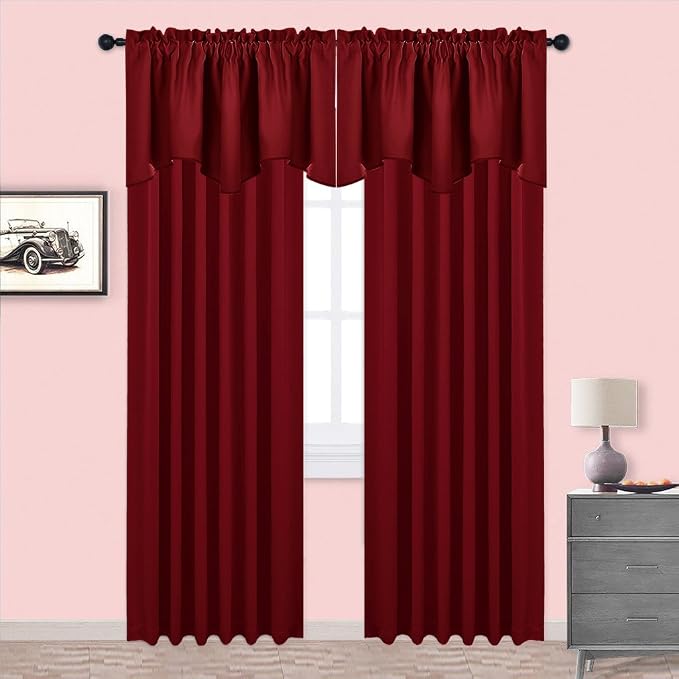 NICETOWN 2 Panels Valance for Window Farmhouse Style Window Treatment Thermal - Image 5