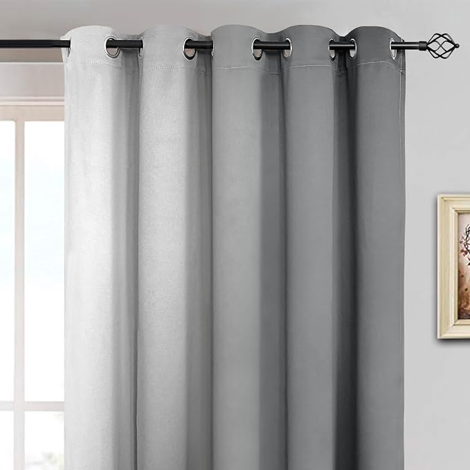 Yakamok Room Darkening Ombre Curtains 84 Inch Length, Light Blocking Grommet - Image 3
