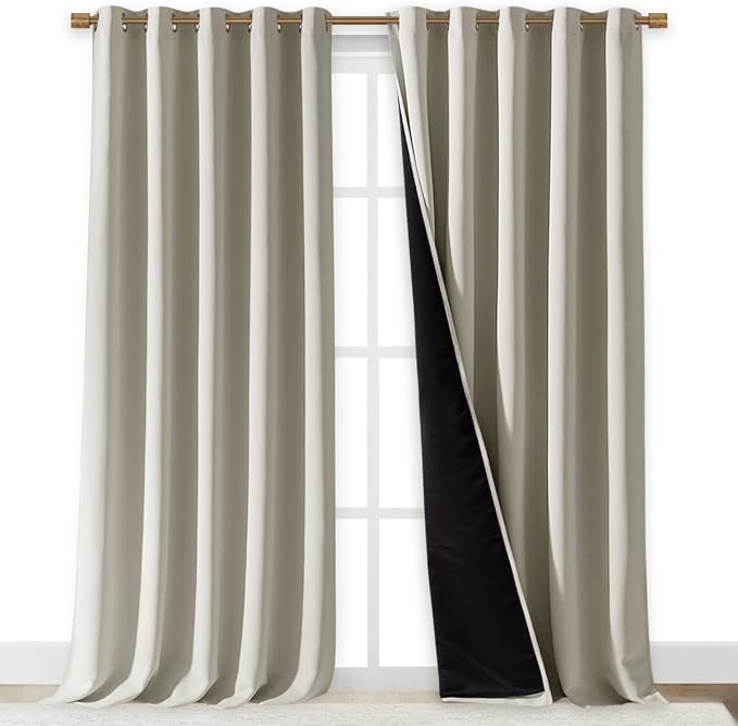 NICETOWN Natural 100% Blackout Curtains - Image 2