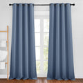 NICETOWN Stone Blue Curtains 96 inches Long, Grommet Thermal Insulated Blackout by NICETOWN