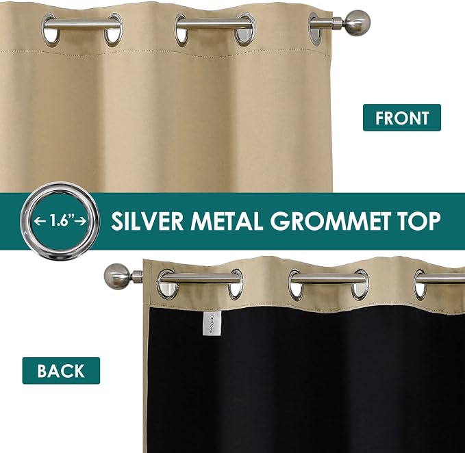 ChrisDowa 100% Blackout Curtains 63 inch Long - Image 3