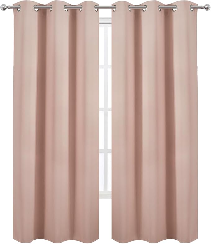 LEMOMO Blush Thermal Blackout Curtains/42 x 95 Inch/Set of 2 Panels Room - Image 2