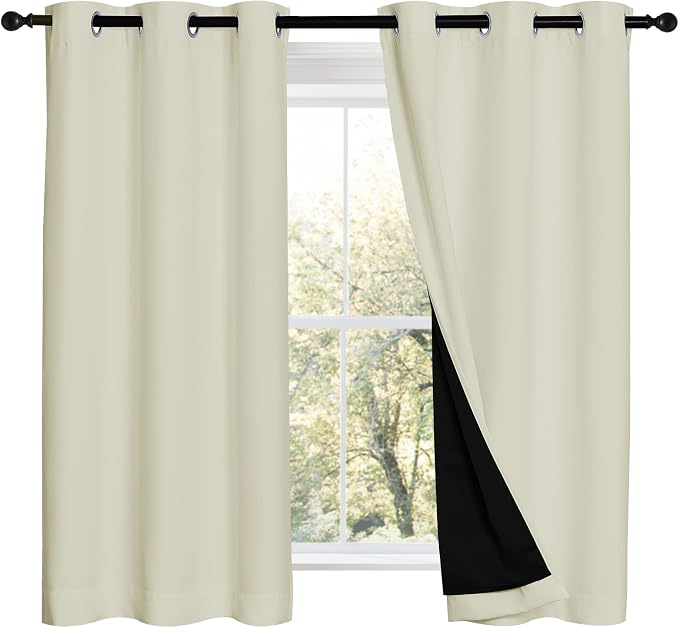 NICETOWN Warm Curtains for Winter, Bedroom Full Blackout Curtain Panels by NICETOWN
