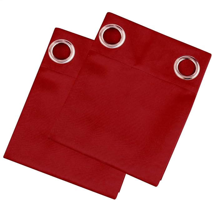 LEMOMO Blackout Curtains 52 x 90 Inch Long Bright Red Curtains Set of 2 Panels - Image 9