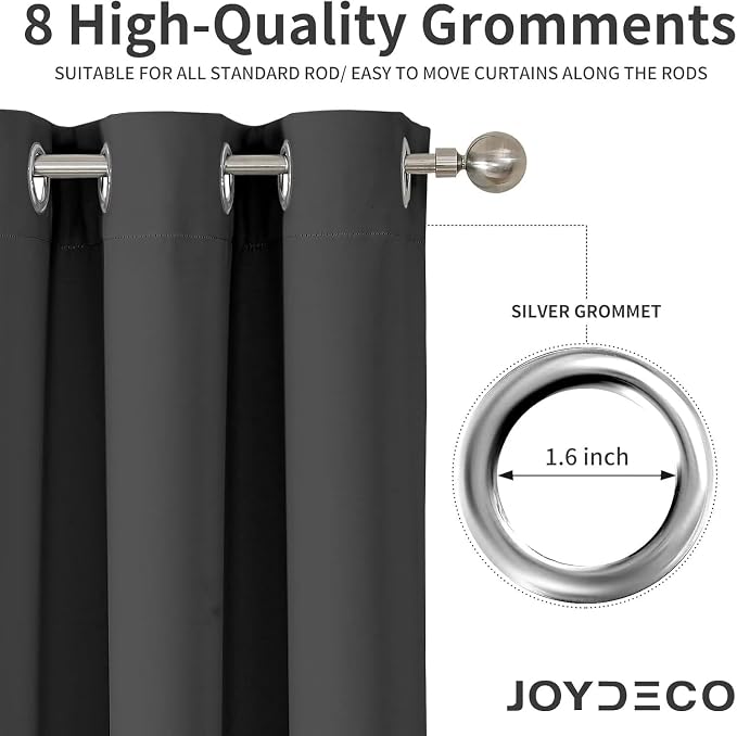 Joydeco Blackout Curtains 108 Inches Long 2 Panels Set, Thermal Insulated Long - Image 3