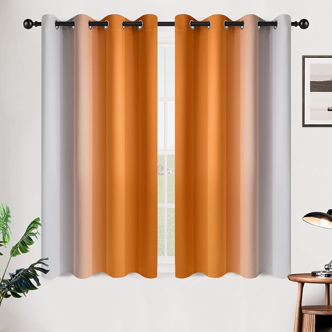 SimpleHome Ombre Room Darkening Curtains 45 inches Length - Image 2