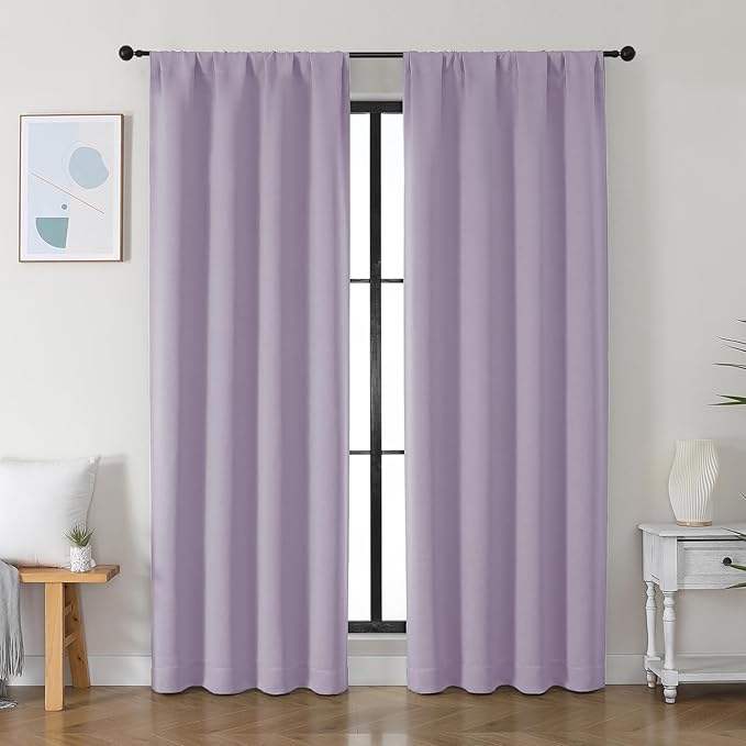 Simplebrand Ava Lilac Blackout Curtains by Simplebrand