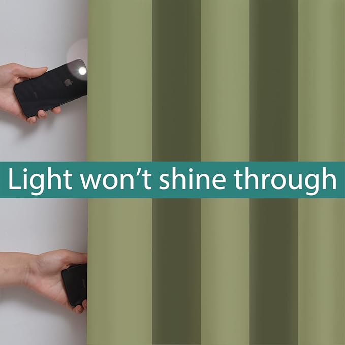 Yakamok Total Blackout Curtains, 2 Thick Layers Completely Blackout Thermal - Image 3