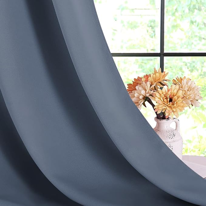 NICETOWN Blackout Curtains for Bedroom, Stone Blue, Home Decoration Thermal - Image 6