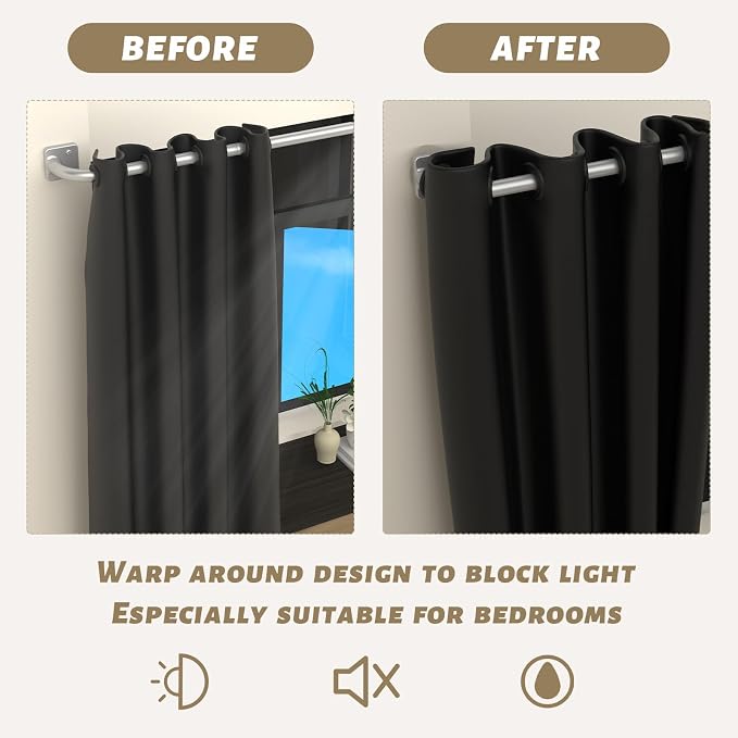 UIOSANRT Wrap Around Curtain Rods - Image 4