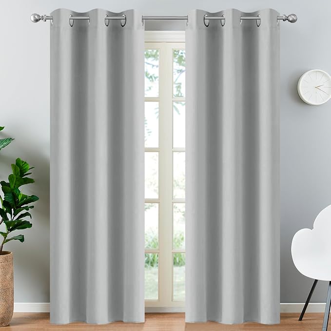 Yakamok Room Darkening Grommet Window Drapes Thermal Insulated Light Blocking by Yakamok