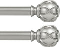 KAMANINA 2 Pack Curtain Rods for Windows 48 to 84 Inch, Antique Silver Heavy by KAMANINA