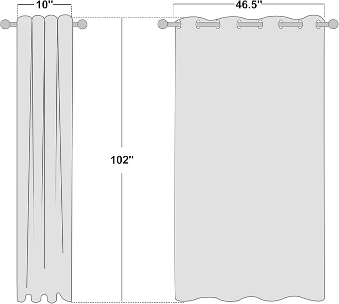 NICETOWN Cream 100% Blackout Linen Curtains 102 inch Long Burg - Image 10