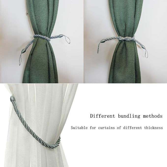 BEL AVENIR Curtain Rope Tiebacks, Drapery Rope Holdbacks - Image 5