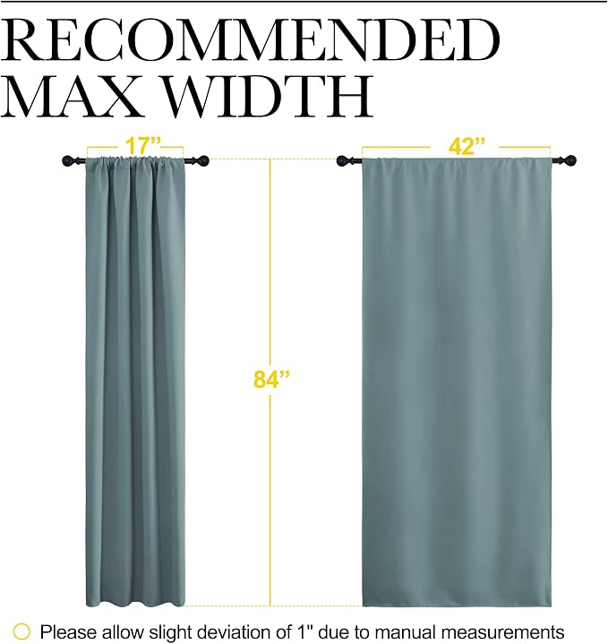 NICETOWN Greyish Blue Blackout Curtains Panels - Image 7