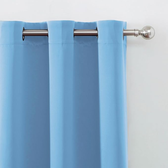 LEMOMO Blackout Curtains 40 x 63 inch/Sky Blue Curtains Set of 2 Panels/Thermal - Image 7