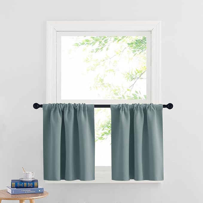 RYB HOME Cafe Blackout Curtains 24 inch Length, RV Curtains by RYBHOME