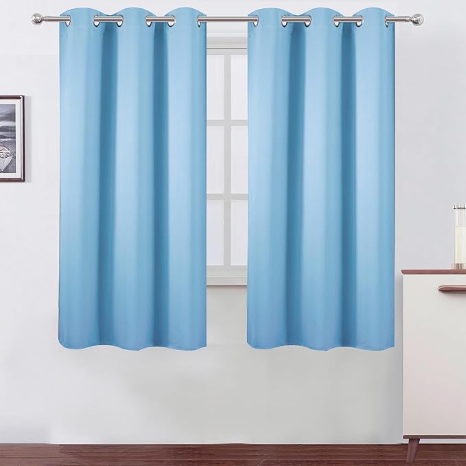 LEMOMO Blackout Curtains 40 x 63 inch/Sky Blue Curtains Set of 2 Panels/Thermal by Lemomo