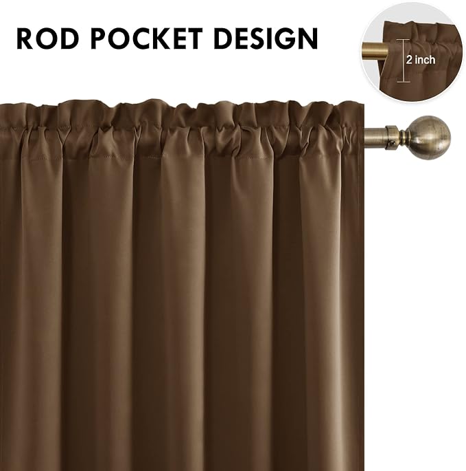 DWCN Blackout Curtains for Bedroom – Rod Pocket Thermal Insulated Noise - Image 4