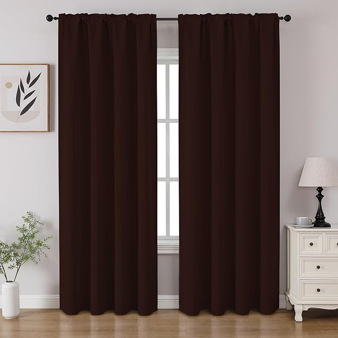 CUCRAF Blackout Curtains 84 inch Length 2 Panels Set, Rod Pocket Room Darkening by CUCRAF