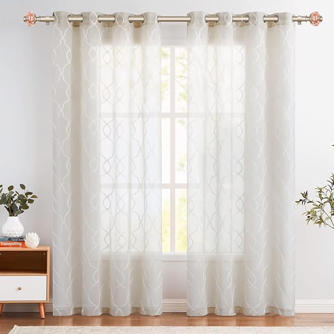Curtain Rods for Windows 48 to 84 Inch, USFOOK 7/8 Inch Rose Gold Curtain Rod - Image 3