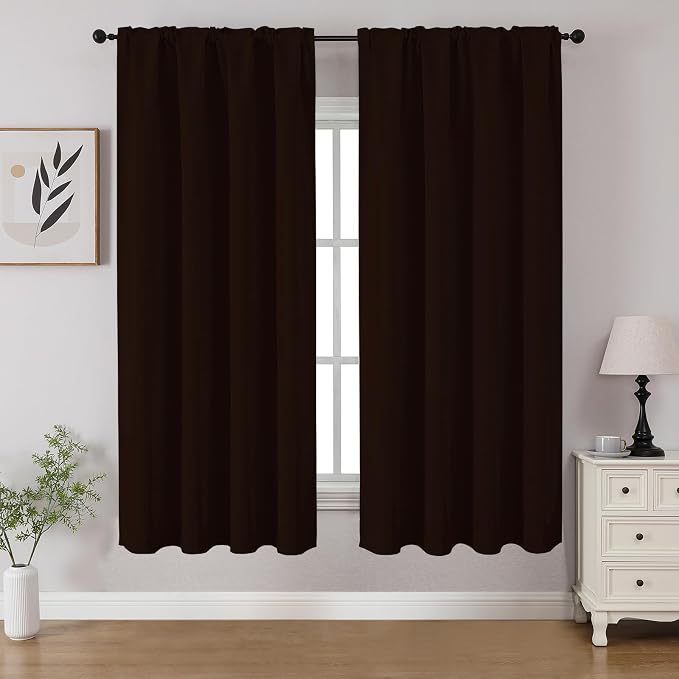 CUCRAF Blackout Curtains 54 inch Length 2 Panels Set, Rod Pocket Room Darkening by CUCRAF