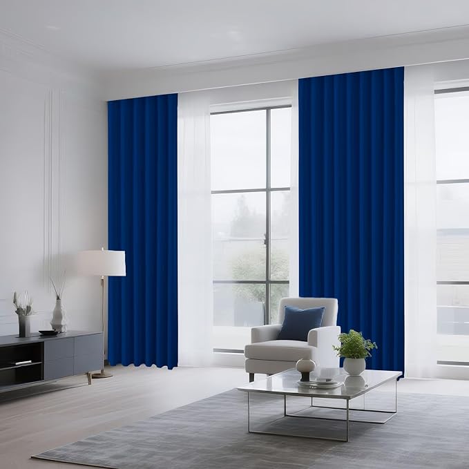 CUCRAF Royal Blue Blackout Curtains 108 inch Length 2 Panels Set, Rod Pocket - Image 8