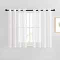 NICETOWN White Flax Linen Sheer Bedroom Curtains Grommet, Decorative Window by NICETOWN