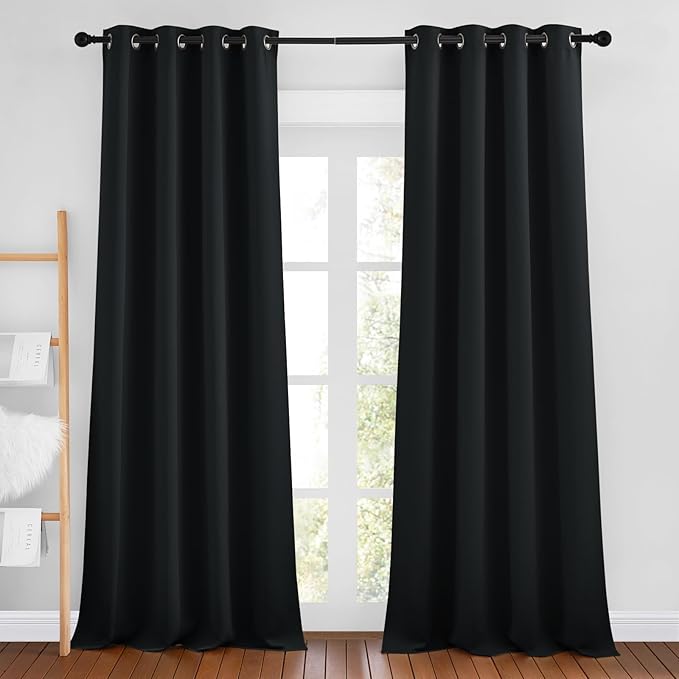 NICETOWN Black Out Curtains 96 inches Long, Grommet Thermal Insulated Blackout by NICETOWN