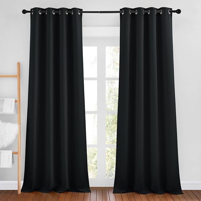 NICETOWN Black Out Curtains 102 inches Long, Grommet Thermal Insulated Solid by NICETOWN