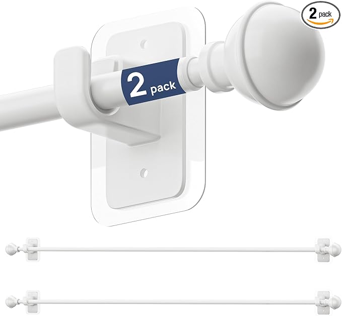 ENJOYBASICS 2 Pack No Drill Curtain Rods by ENJOYBASICS