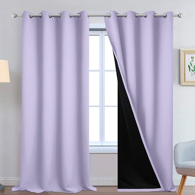 Yakamok 100% Blackout Curtains Energy Saving Thermal Insulated 2 Thick Layers by Yakamok