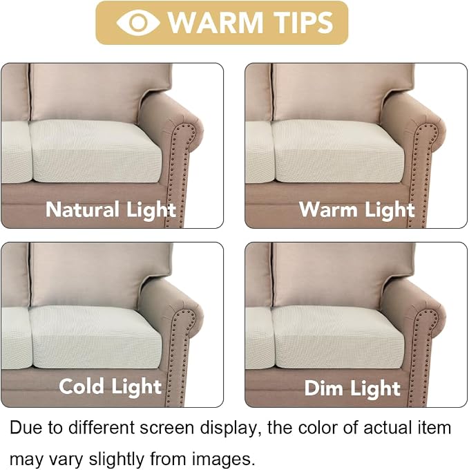 H.VERSAILTEX High Stretch Couch Cushion Covers, Chair Sofa Seat Slipcovers - Image 3