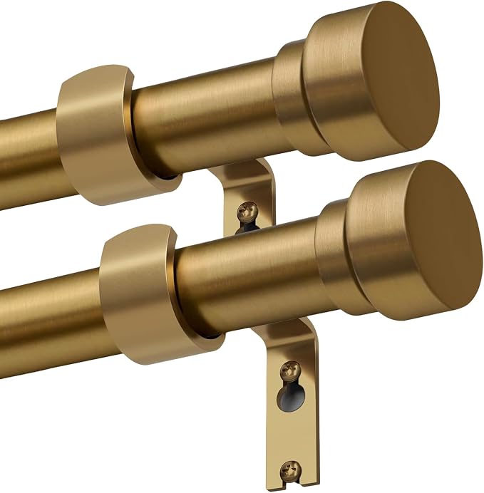Lootkell 2 Pack Brass Gold Curtain Rods Set by Unknown